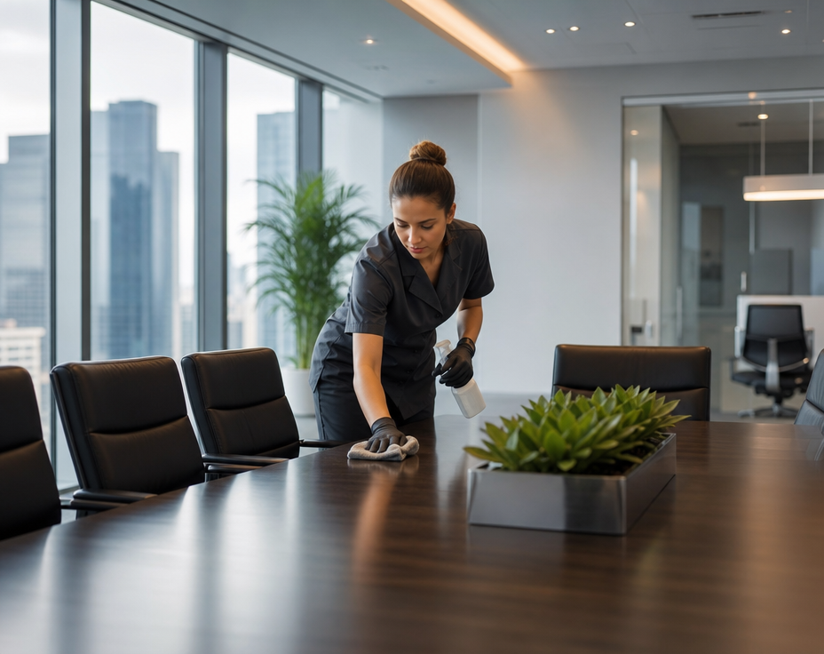 Clean and organized corporate meeting room